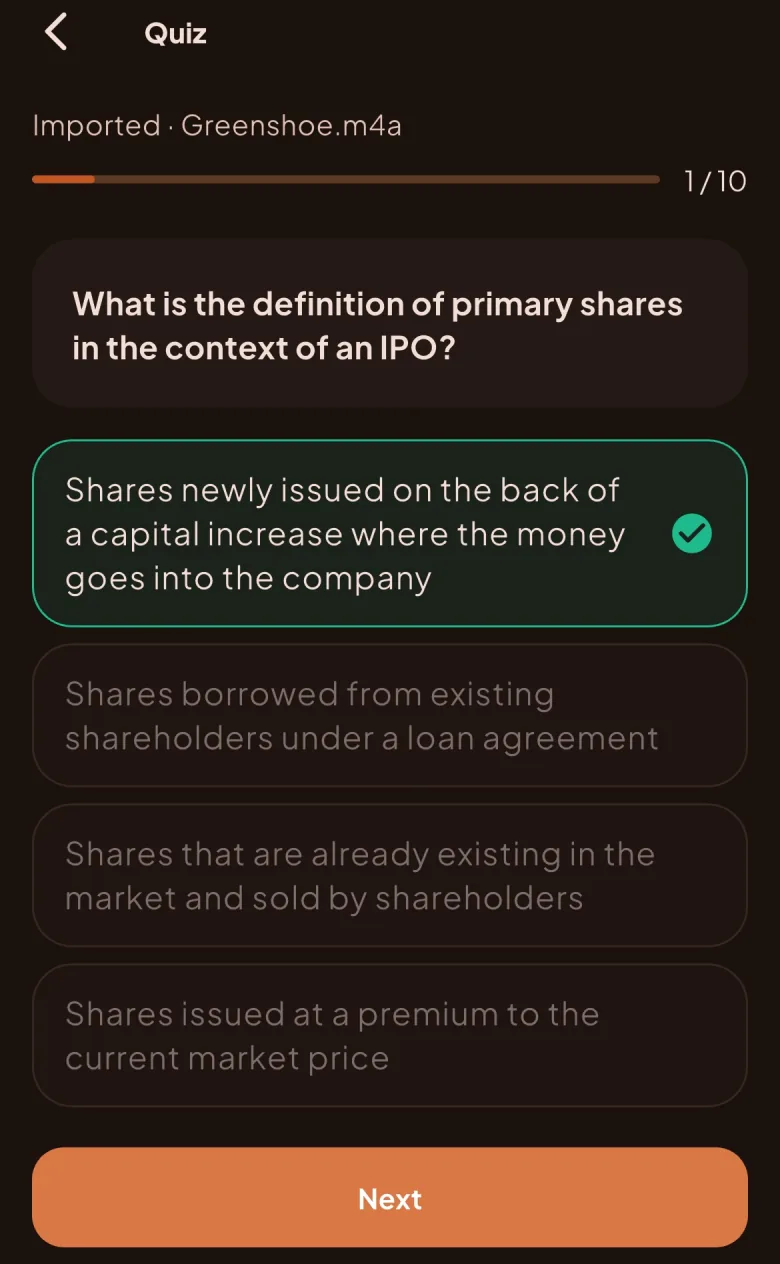 Quiz automatically generated by Scriba from a recorded lecture
